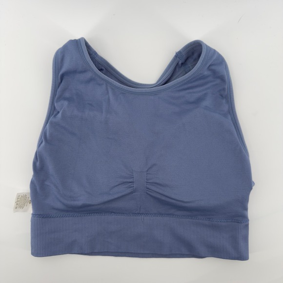 Ryka High Neck Adjustable Strap Racerback Sports Bra Blue Women M Removable Pads - Picture 3 of 5